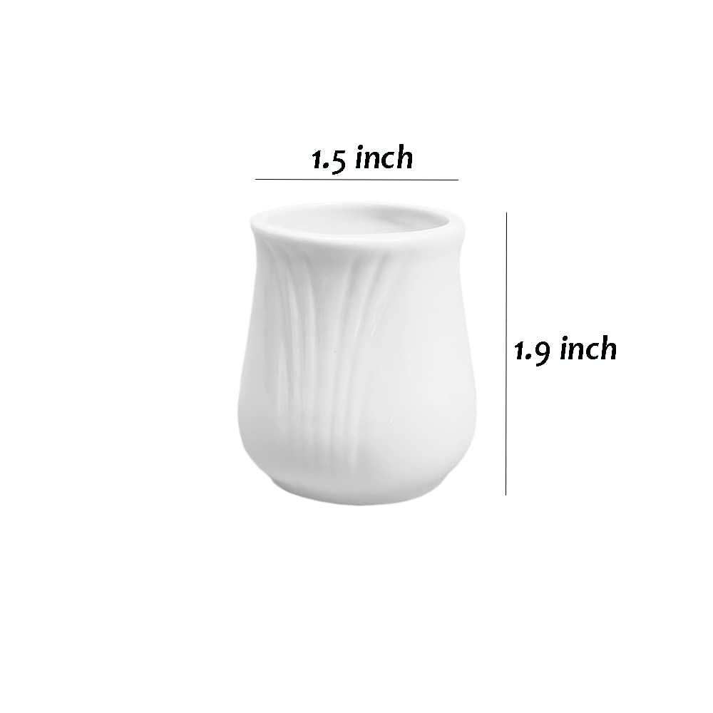 Sizikato 2pcs Simple Pure White Flower Shape Ceramic Toothpick Holder.