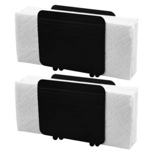 napkin holder, 2 pack paper napkin holders tissue dispenser matte black finish for kitchen countertops, dining table, picnic table