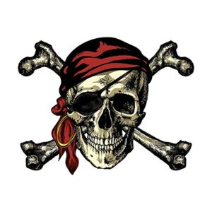 Magnet Pirate Skull and Crossbones Magnetic vinyl bumper sticker sticks to any metal fridge, car, signs 5"