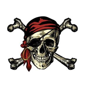magnet pirate skull and crossbones magnetic vinyl bumper sticker sticks to any metal fridge, car, signs 5"