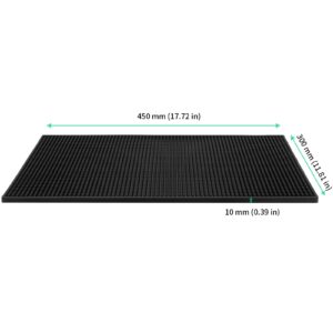 FUNSUEI 5 Pack 12 x 18 Inches Bar Service Mat, Silicone Bar Mats, 1cm Thick Heavy Duty Bar Mat PVC Dish Drying Mat Bartender Countertop Accessories for Cocktails, Coffee, Drink Spills, Black