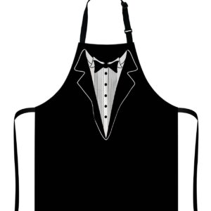 Lefolen Funny BBQ Apron Grilling Gift - Novelty Fathers Day Grilling Gift - BBQ Tuxedo Waistcoat - Barbecue Grill Gift For Men