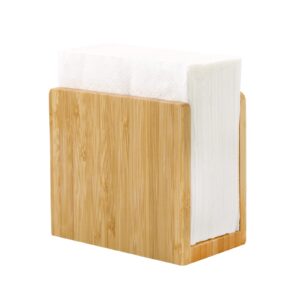 napkin holder bamboo vertical napkin holder wooden napkin holder, natural bamboo wood strong and waterproof, napkin holder for table, kitchen and countertops