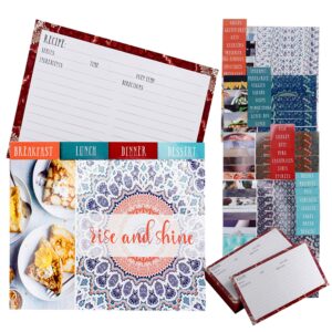 ring binder depot, recipe cards 4 inch x 6 inch on premium thick card stock with card dividers included! great gift for amateurs or experienced chefs (pack of 50)