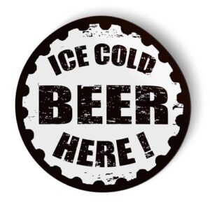 ice cold beer here - flexible magnet - car fridge locker - 5"