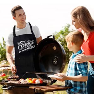 pinata Funny Aprons for Men, Grilling Gifts for Men,Dad,Boyfriend Fiance-Husband, Bbq Aprons for Cooking,Bbq-May the Forks be With You- Chef Aprons for Dad,Gifts for Father's Day,Birthday,Christmas