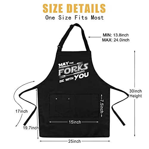 pinata Funny Aprons for Men, Grilling Gifts for Men,Dad,Boyfriend Fiance-Husband, Bbq Aprons for Cooking,Bbq-May the Forks be With You- Chef Aprons for Dad,Gifts for Father's Day,Birthday,Christmas