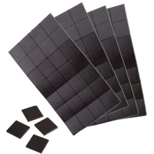 wintex magnets for crafts strip with adhesive backing - 112 pcs x 0.8 inches small square stick on magnet strips - thin flat black magnetic peel-off tape squares