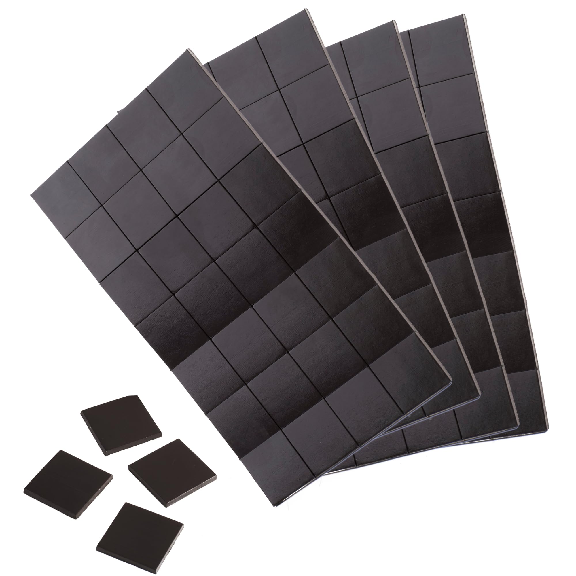 WINTEX Magnets for Crafts Strip with Adhesive Backing - 112 pcs x 0.8 inches Small Square Stick On Magnet Strips - Thin Flat Black Magnetic Peel-Off Tape Squares