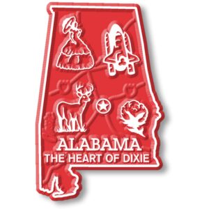 alabama small state magnet by classic magnets, 1.5" x 2.3", collectible souvenirs made in the usa