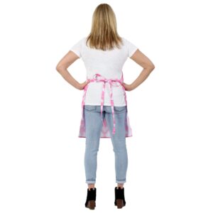 Waterproof Pink Hearts Bib Apron for Spring for Kitchen Baking Cooking Hair Stylists Cosmetologists