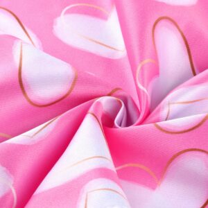 Waterproof Pink Hearts Bib Apron for Spring for Kitchen Baking Cooking Hair Stylists Cosmetologists