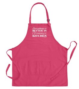 grammy gifts for women everything is better in grammy's kitchen two pocket adjustable bib apron heliconia