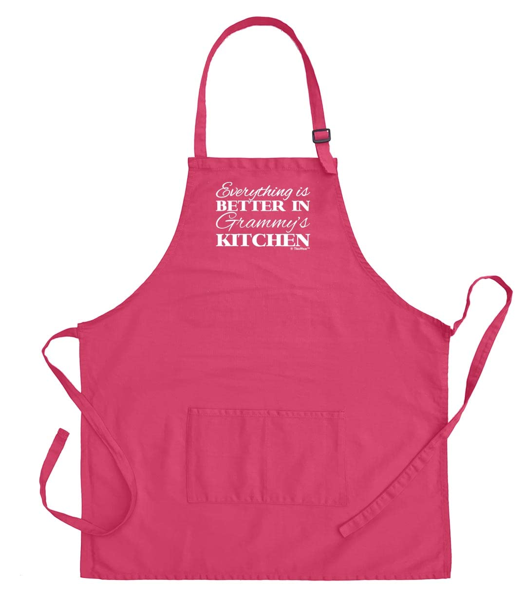 Grammy Gifts For Women Everything Is Better In Grammy's Kitchen Two Pocket Adjustable Bib Apron Heliconia