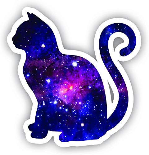 Cat Sitting Galaxy Magnet Magnets Car Refrigerator Metal Sign Magnetic Vinyl 5"