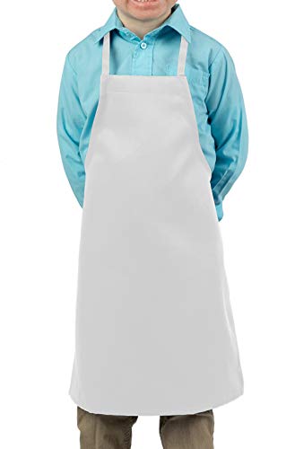 KNG Kids Cooking Apron for Girls and Boys – Small, White