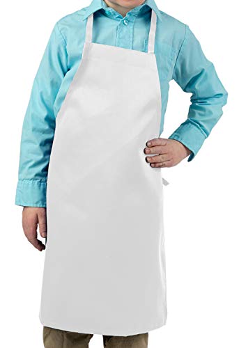 KNG Kids Cooking Apron for Girls and Boys – Small, White