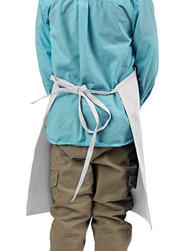 KNG Kids Cooking Apron for Girls and Boys – Small, White