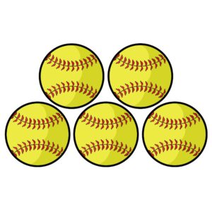 car magnet sports athlete softball magnetic decal for school locker or refrigerator, 3 3/4 inch, set of 5