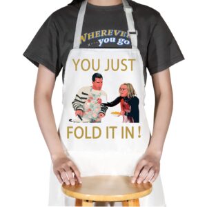 wzmpa tv show quote kitchen apron tv show fans gift you just fold it in adjustable apron with pocket for baking (fold it in wapron)