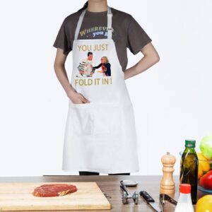 WZMPA TV Show Quote Kitchen Apron TV Show Fans Gift You Just Fold It In Adjustable Apron With Pocket For Baking (Fold It In WApron)