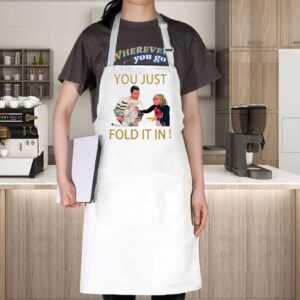 WZMPA TV Show Quote Kitchen Apron TV Show Fans Gift You Just Fold It In Adjustable Apron With Pocket For Baking (Fold It In WApron)