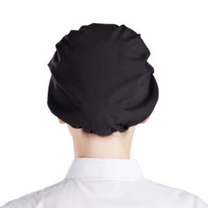 Nanxson 3pcs Unisex Chef Hat Elastic Chef Cap Kitchen Baking Cooking Hat for Men Women with Brim CF9035 Black