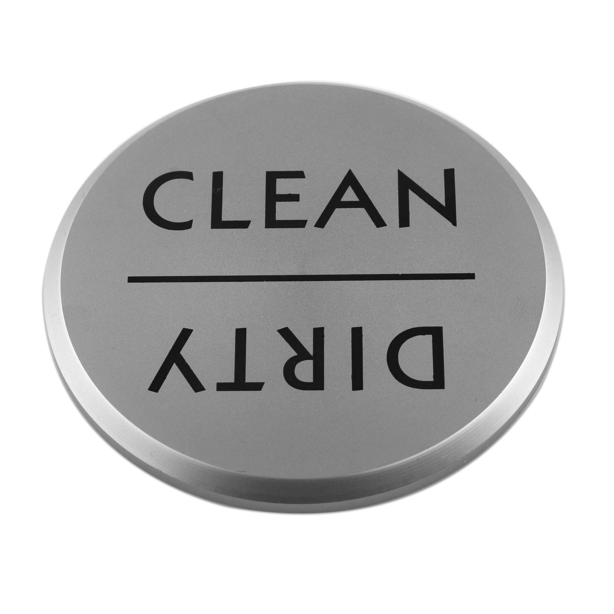 TOPNIKE Clean or Dirty Dishwasher Magnet, Diameter 2.75", with 2 of Round Magnets and a VHB Tape, 1 Pack, (Silver Aluminum)