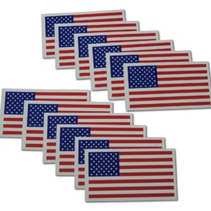 Small American Flag Patriotic Military Magnets Set Mini Rectangles in Classic Red, White, & Blue US Design (12 Pieces)