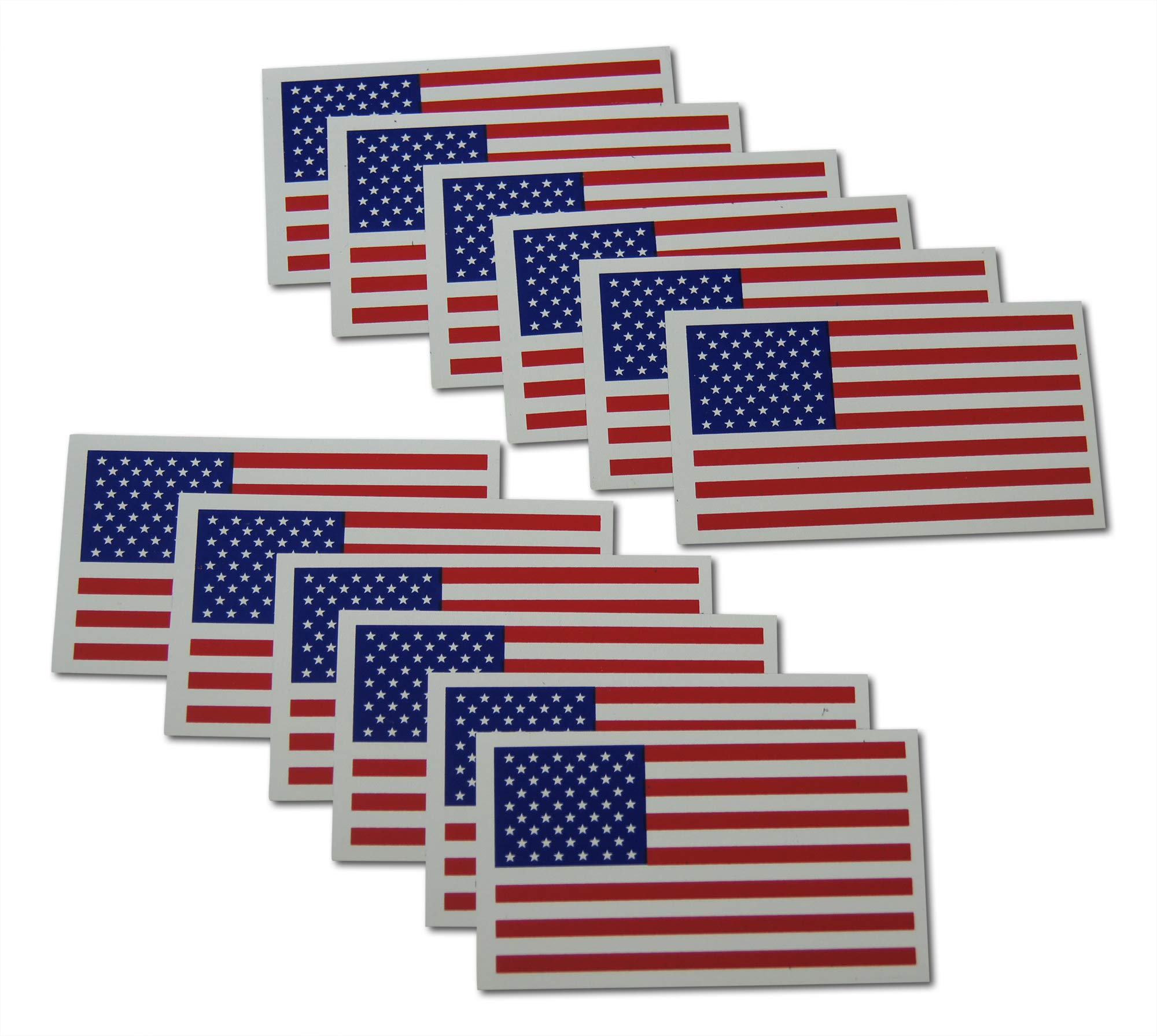 Small American Flag Patriotic Military Magnets Set Mini Rectangles in Classic Red, White, & Blue US Design (12 Pieces)