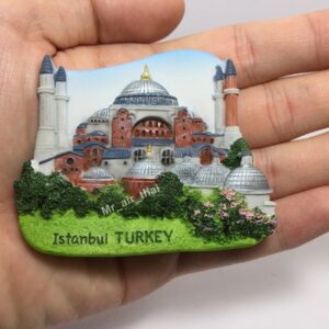 WitnyStore Tiny Hagia Sophia in Istanbul, Turkey Türkiye Western Asia Tourist Attractions Resin Refrigerator Magnet Traveler Souvenir Gift Memento 3D Fridge Magnets