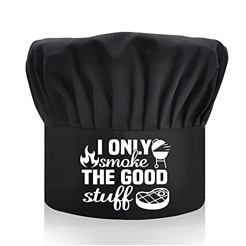 DYJYBMY I Only The Good Stuff, Adult Adjustable Kitchen Cooking Hat with Elastic Band Chef Baker Cap Black, Funny BBQ Chef Hat for Men, Dad, Husband, Barbecue Grill Gift for Men