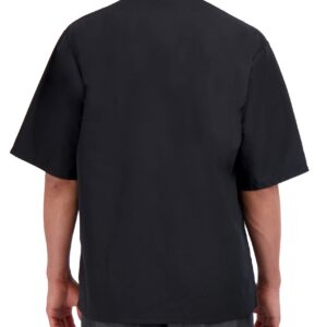 Happy Chef Men's Signature Short Sleeve Lightweight Chef Coat, Black, Large