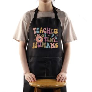 wzmpa kindergarten teacher adjustable aprons teacher appreciation gift teacher of tiny humans preschool teacher apron (tiny humans apron)