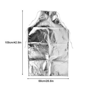Tangxi Heat Proof Apron for Cooking BBQ,Lace Up Heat Resistant Apron,High Temperature Working Apron,1000℃ Heat Resistant Aluminum Foil Apron,Manufacturing Safety Work Apron