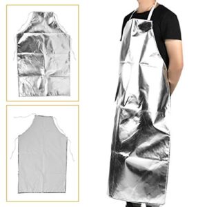 Tangxi Heat Proof Apron for Cooking BBQ,Lace Up Heat Resistant Apron,High Temperature Working Apron,1000℃ Heat Resistant Aluminum Foil Apron,Manufacturing Safety Work Apron