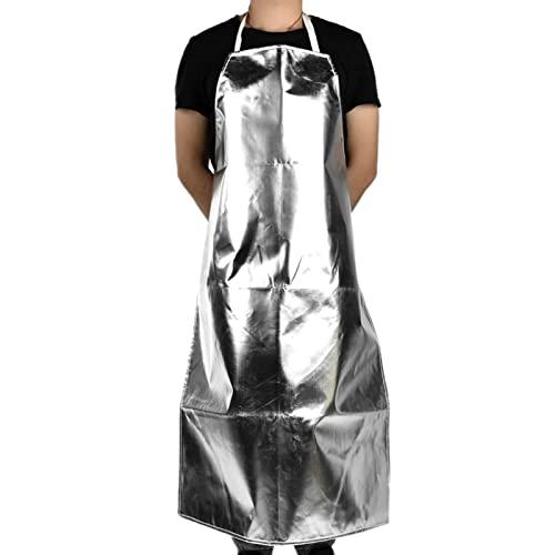 Tangxi Heat Proof Apron for Cooking BBQ,Lace Up Heat Resistant Apron,High Temperature Working Apron,1000℃ Heat Resistant Aluminum Foil Apron,Manufacturing Safety Work Apron