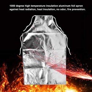 Tangxi Heat Proof Apron for Cooking BBQ,Lace Up Heat Resistant Apron,High Temperature Working Apron,1000℃ Heat Resistant Aluminum Foil Apron,Manufacturing Safety Work Apron