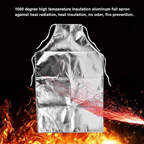 Tangxi Heat Proof Apron for Cooking BBQ,Lace Up Heat Resistant Apron,High Temperature Working Apron,1000℃ Heat Resistant Aluminum Foil Apron,Manufacturing Safety Work Apron