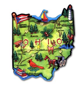ohio artwood state magnet collectible souvenir by classic magnets