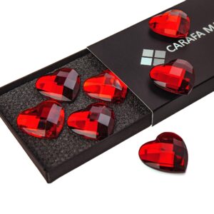 red heart shape fridge magnets 7-pack - pretty gift for women mom daughter - v-day heart décor