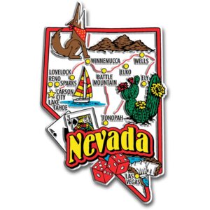nevada jumbo state magnet by classic magnets, 2.7" x 4.3", collectible souvenirs made in the usa