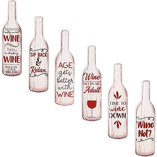 Fun Wine Bottle Magnets for Refrigerators (4 in, 12 Pack)