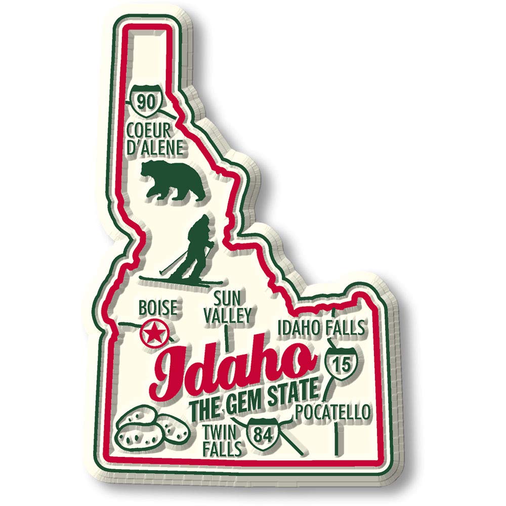 Idaho Premium State Magnet by Classic Magnets, 3" x 3.6", Collectible Souvenirs Made in The USA