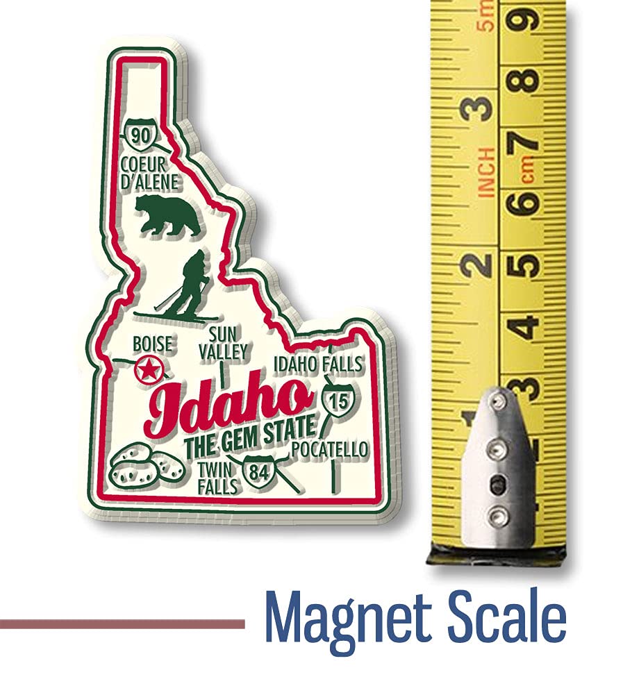 Idaho Premium State Magnet by Classic Magnets, 3" x 3.6", Collectible Souvenirs Made in The USA