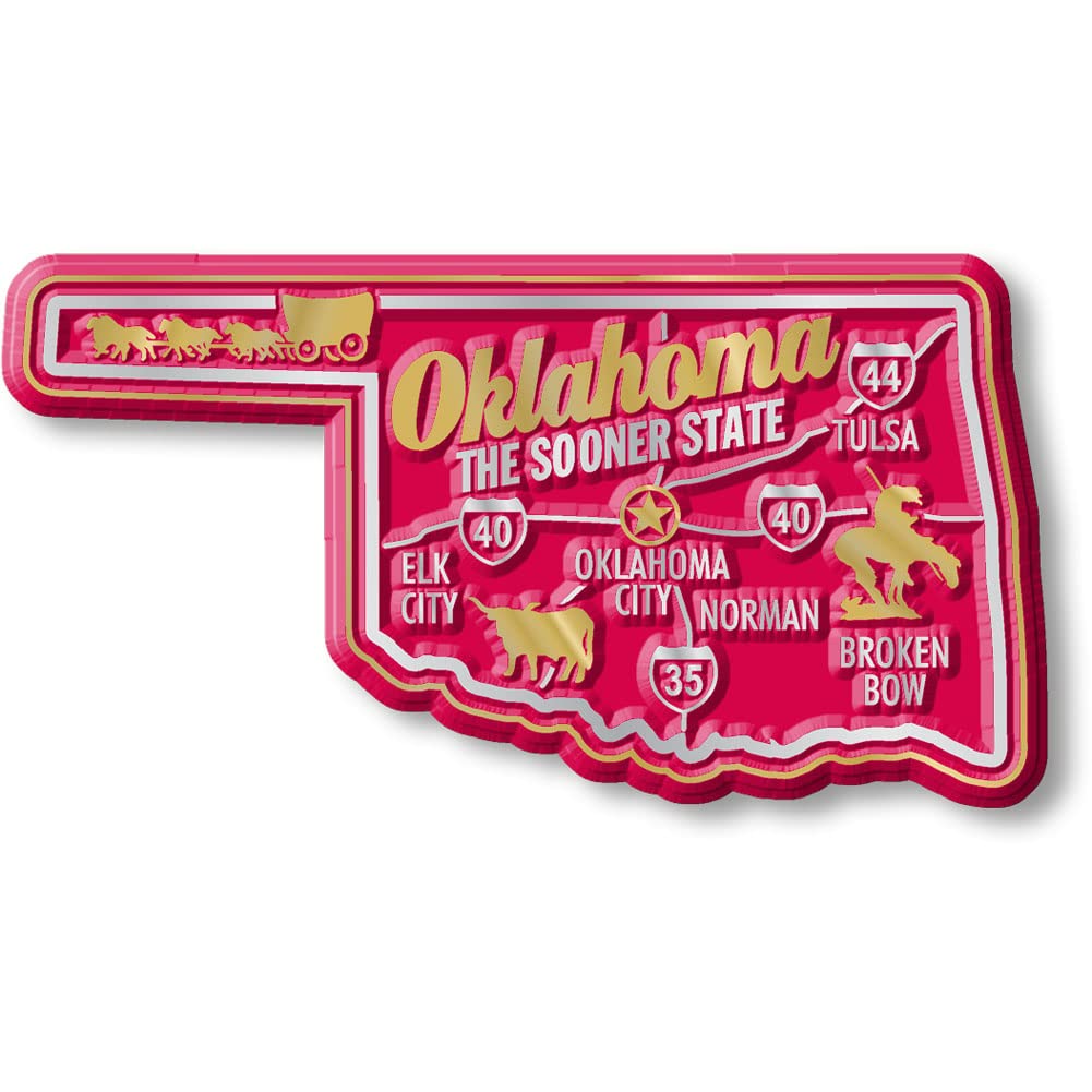 Oklahoma Premium State Magnet by Classic Magnets, 3.3" x 1.7", Collectible Souvenirs Made in The USA