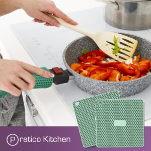 Pratico Kitchen Multipurpose Silicone Pot Holder, Trivet, Jar Opener and Spoon Rest, Light Grey