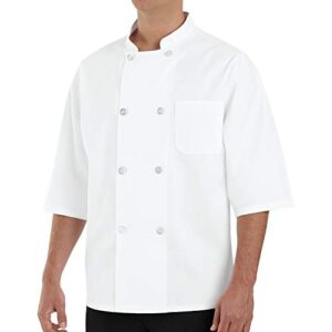 chef designs mens 1/2 sleeve coat chefs jackets, white, large tall us