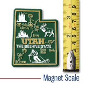 Utah Giant State Magnet by Classic Magnets, 2.6" x 3.2", Collectible Souvenirs Made in The USA
