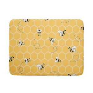 cute bees dish drying mats yellow bumblebee beehive kitchen pad funny honeybee dish drainer rack pads absorbent drying cushion for kitchen counter indoor 16x18 inches